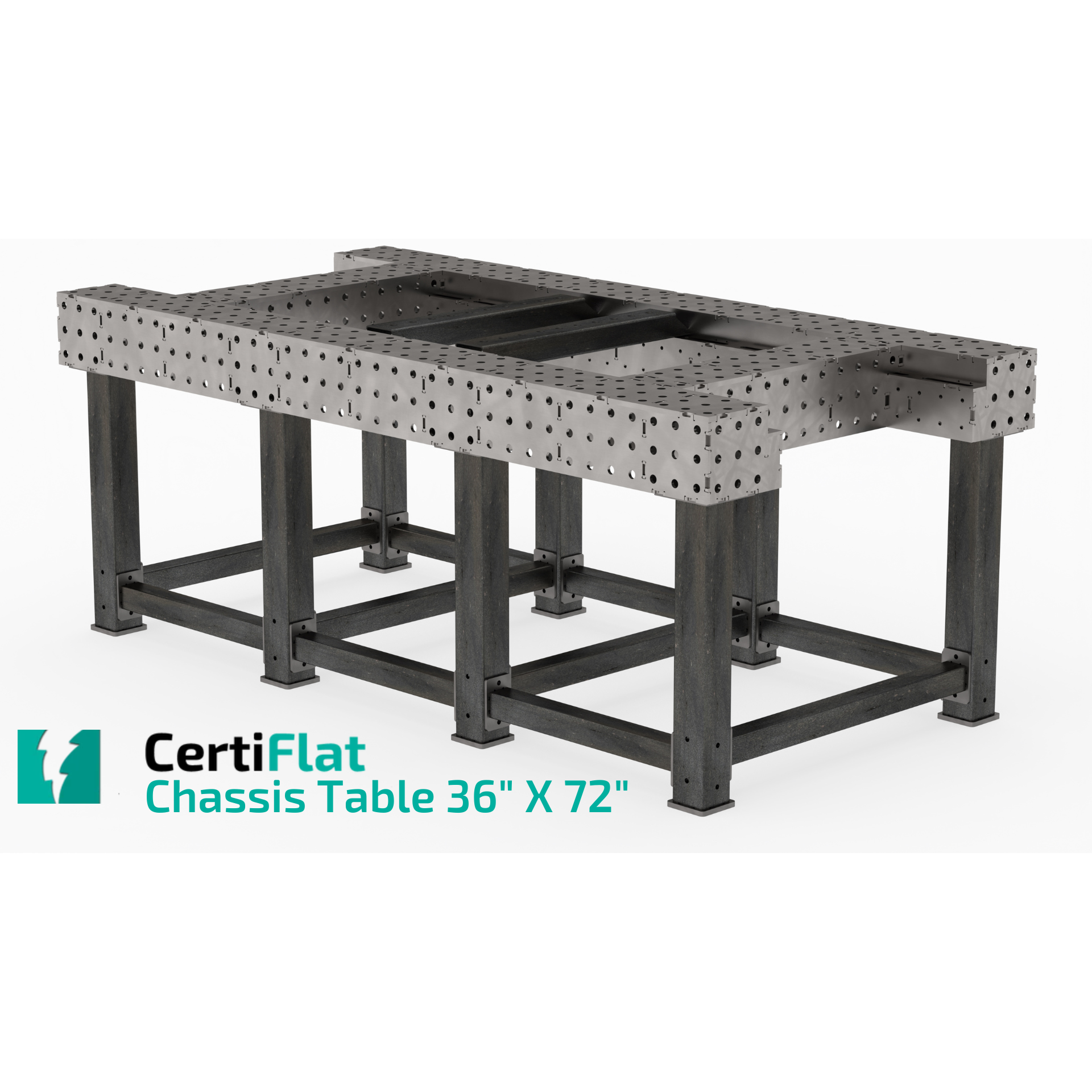 CertiFlat Chassis Table 36" X 72", Fabrication Table Heavy Duty