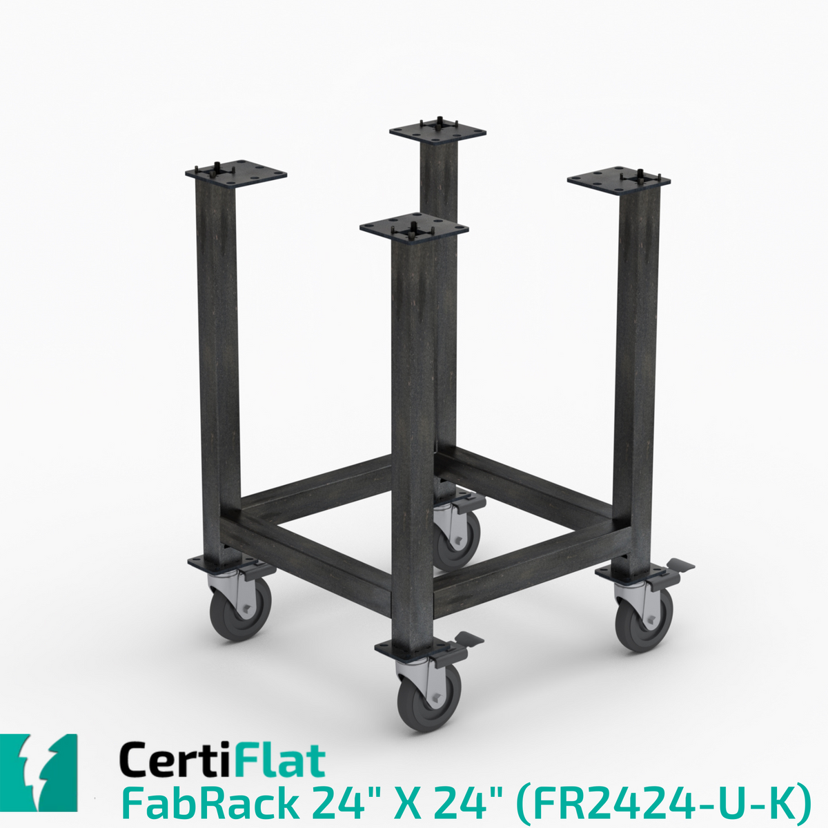 CertiFlat FabBlock Kit with Casters - FR2424 24&quot;X24&quot; FabRack CNC Tube Laser Leg Kit For FabBlocks