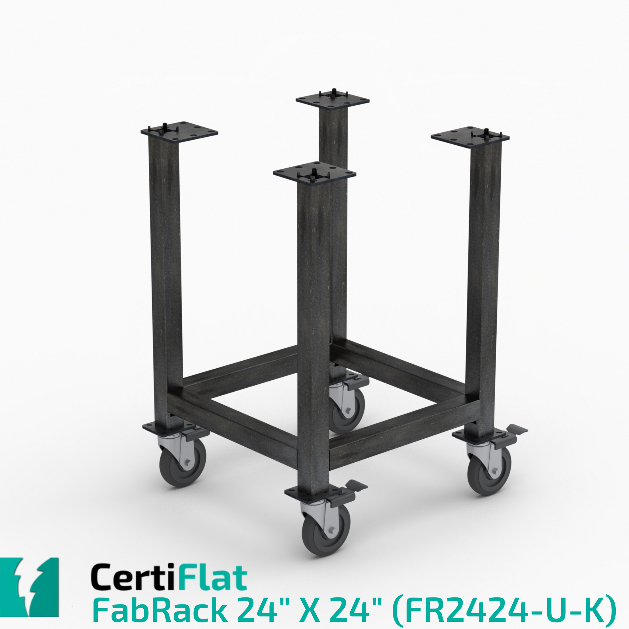 CertiFlat FabBlock Kit with Casters - FR2424 24"X24" FabRack CNC Tube Laser Leg Kit For FabBlocks