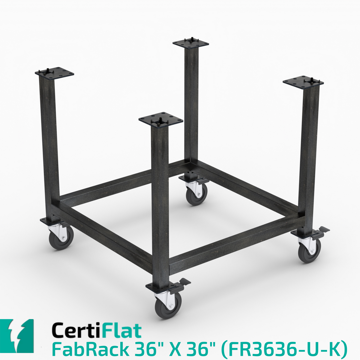 CertiFlat FabBlock Kit with Casters - FR3636-u-k 36&quot;X36&quot; FabRack CNC Tube Laser Leg Kit For FabBlocks