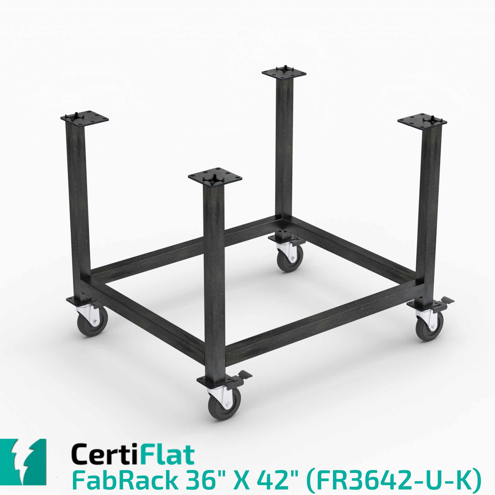CertiFlat FabBlock Kit with Casters- FR3642-U-K,  36"X42" FabRack CNC Tube Laser Leg Kit For FabBlocks