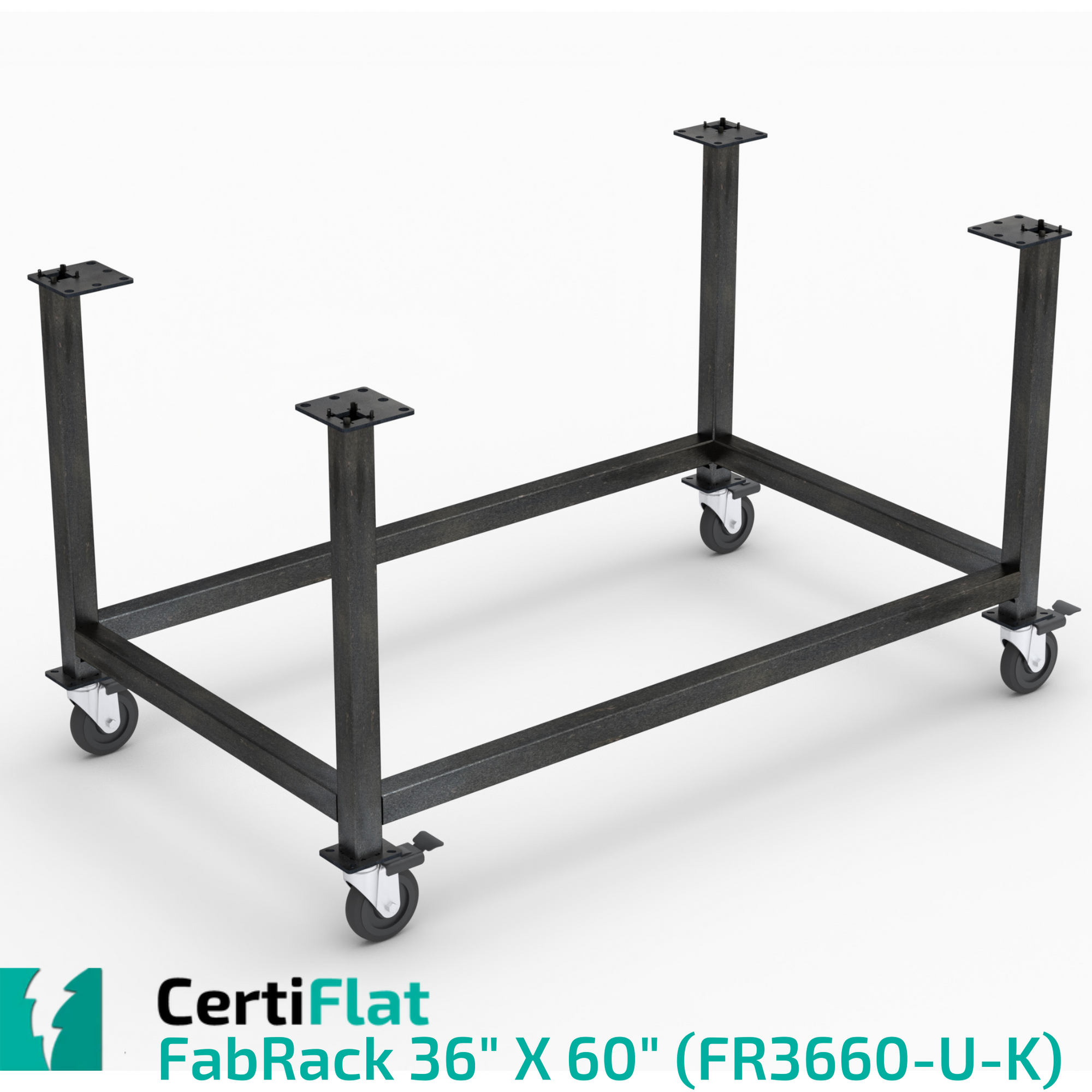 CertiFlat FabBlock Kit with Casters - FR3660-U-K,  36"X60" FabRack CNC Tube Laser Leg Kit For FabBlocks