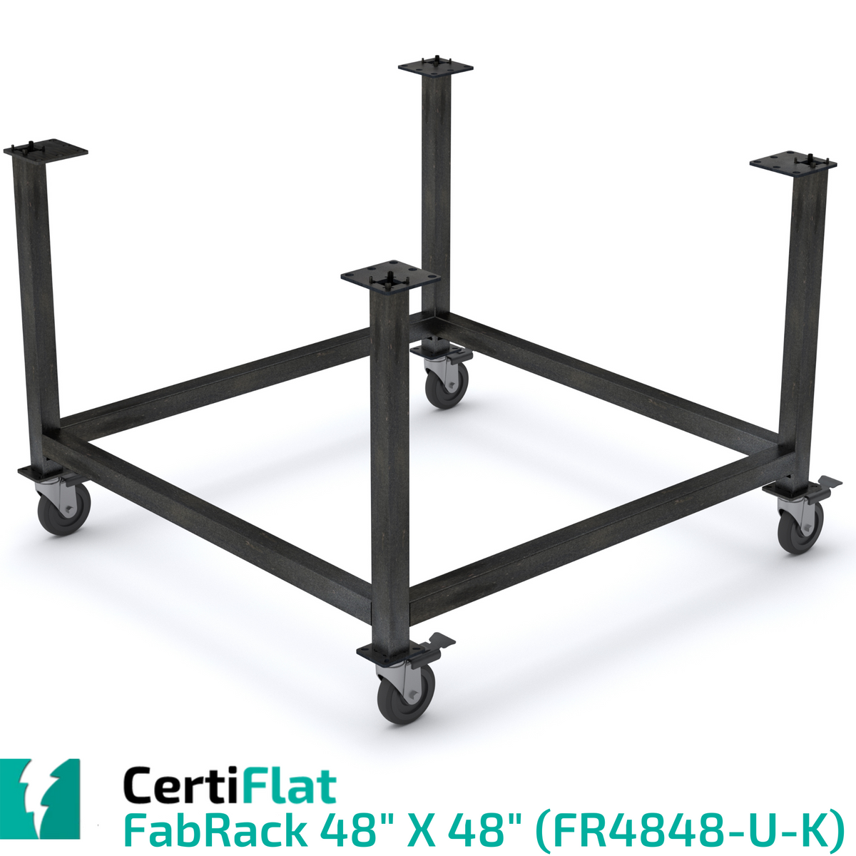 CertiFlat FabBlock Kit with Casters - FR4848-U-K,  48&quot;X48&quot; FabRack CNC Tube Laser Leg Kit For FabBlocks