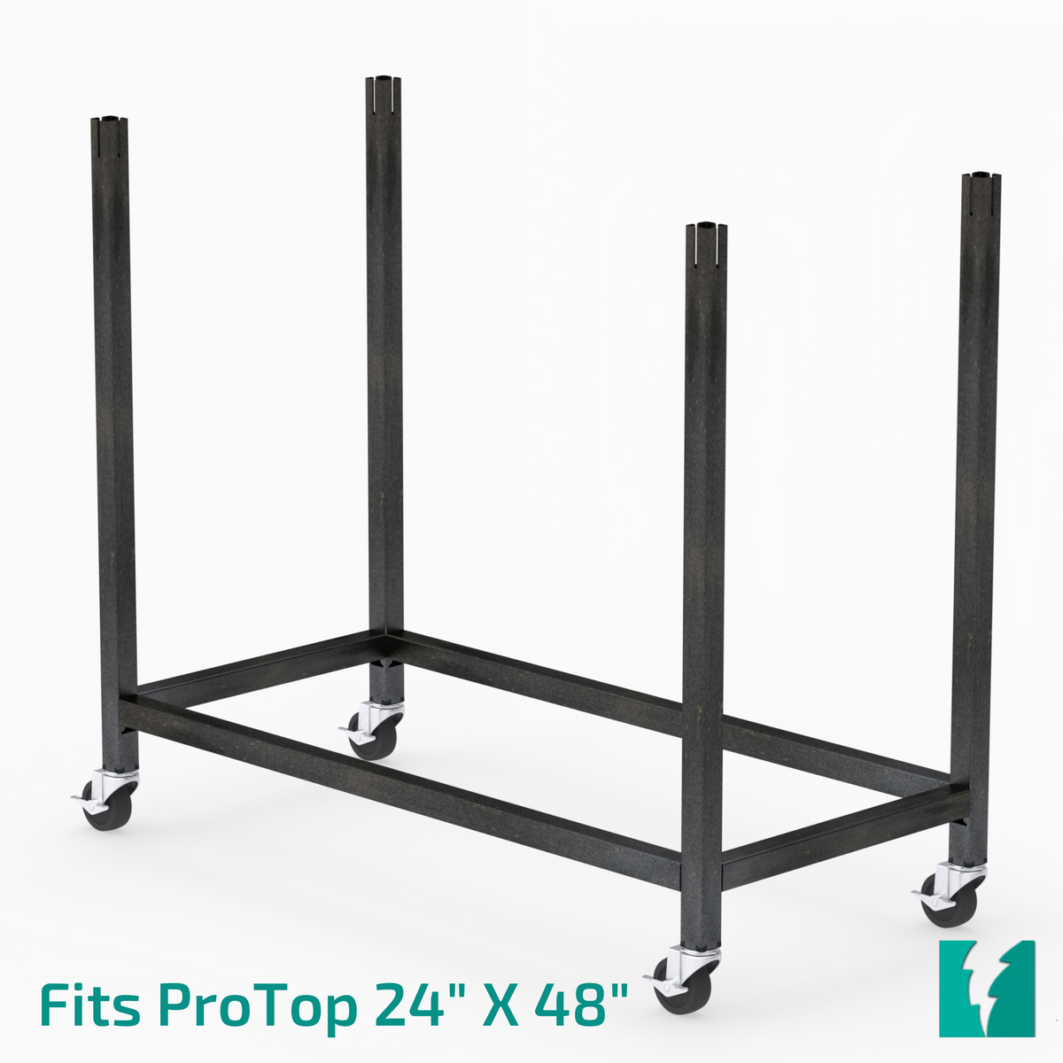 CertiFlat ProTop Leg Kit 24&quot; X 48&quot;, LK2448 with Casters by Tab &amp; Slot, CNC Tube Laser, CNC Tube Laser Leg Kit, LK2448