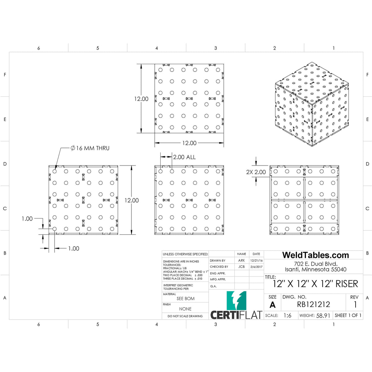 #SALE# CertiFlat 12&quot;x12&quot;x12&quot; Riser Block