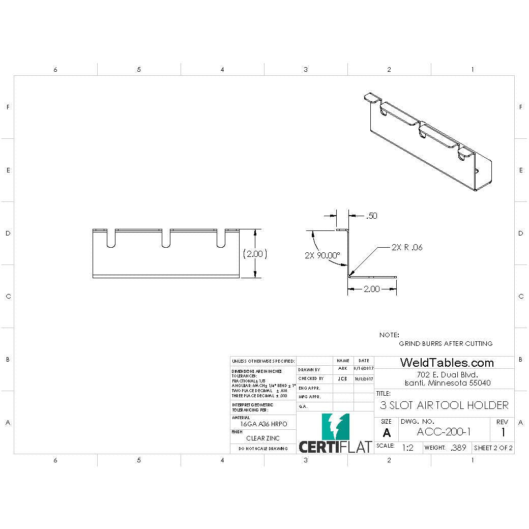 CertiFlat 3-Slot Air Tool Holder