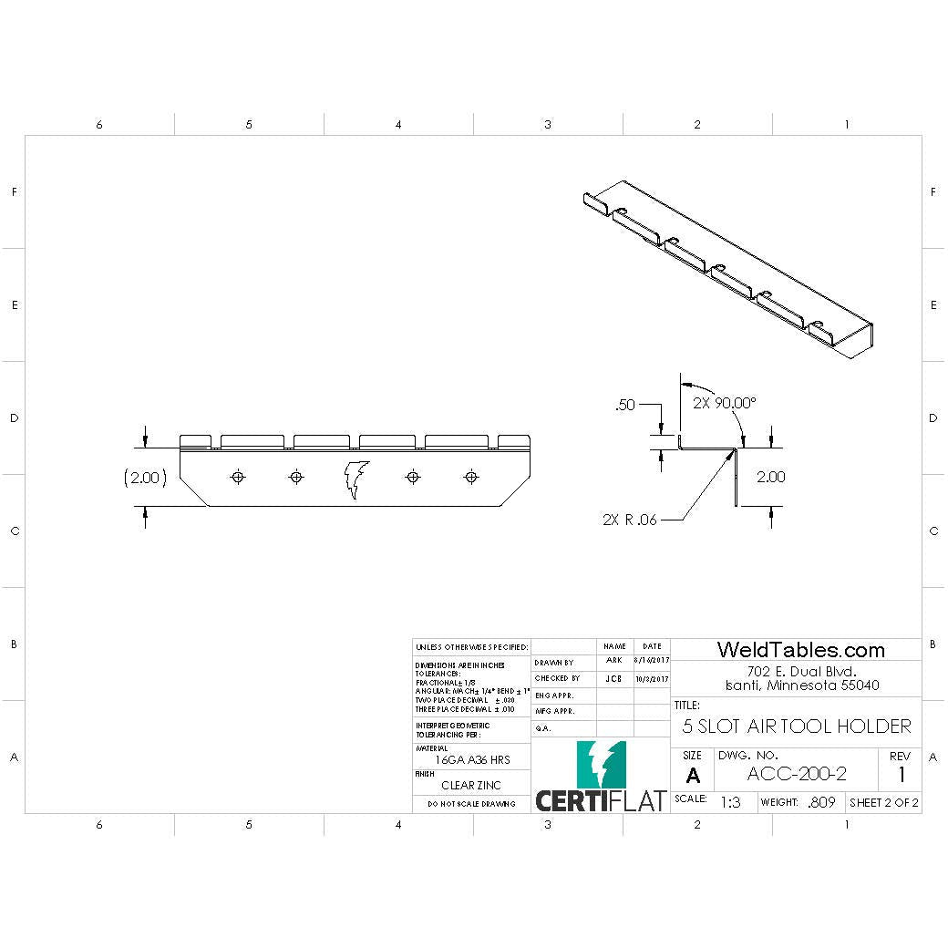 CertiFlat 5-Slot Air Tool Holder