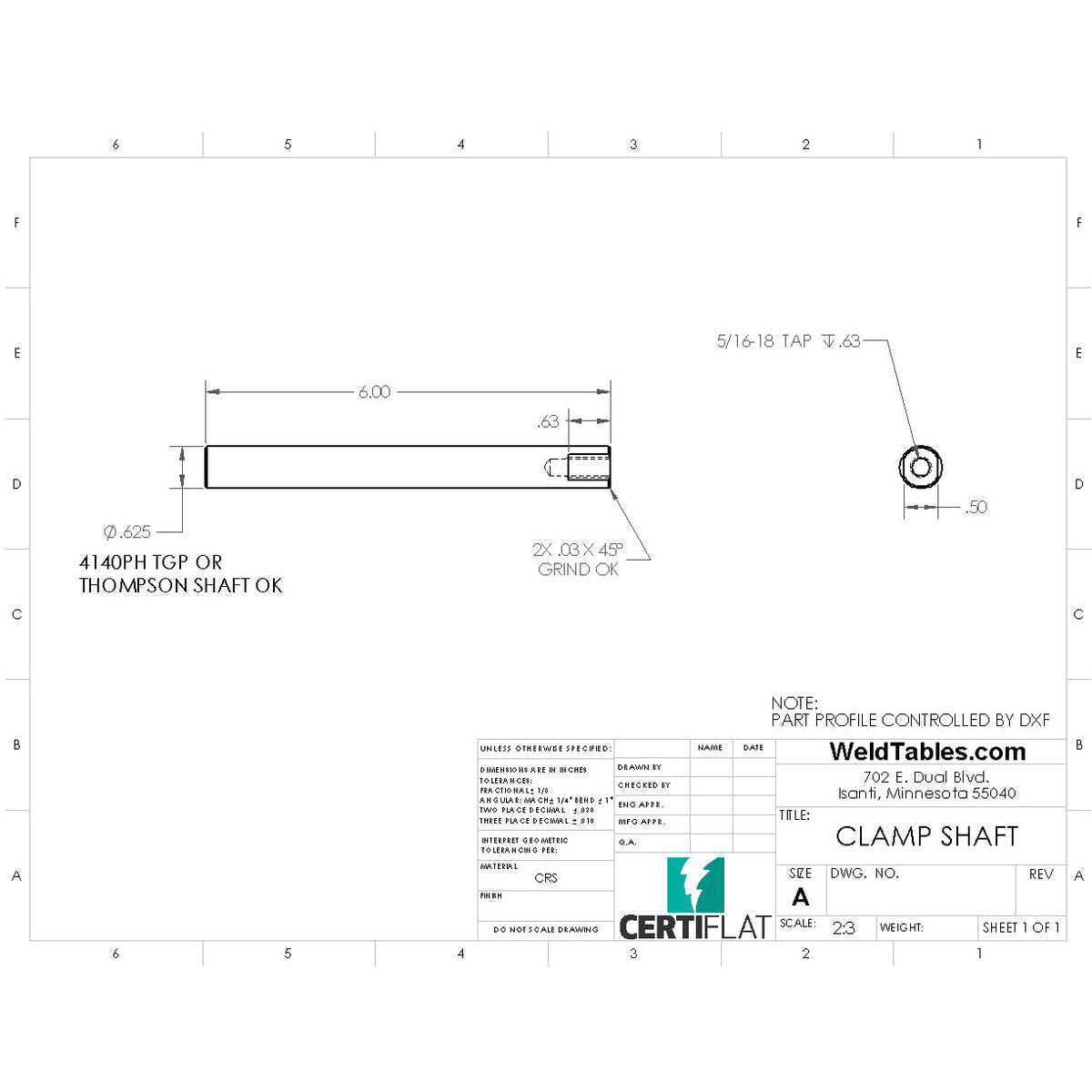 CertiFlat 8&quot; FabPost