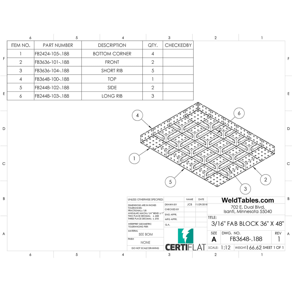 MiniBlock - 36&quot;x48&quot; - Heavy Duty Welding Table