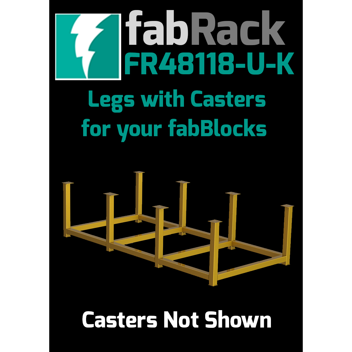 Certiflat 48&quot;X118&quot; FabRack with Casters for FabBlock
