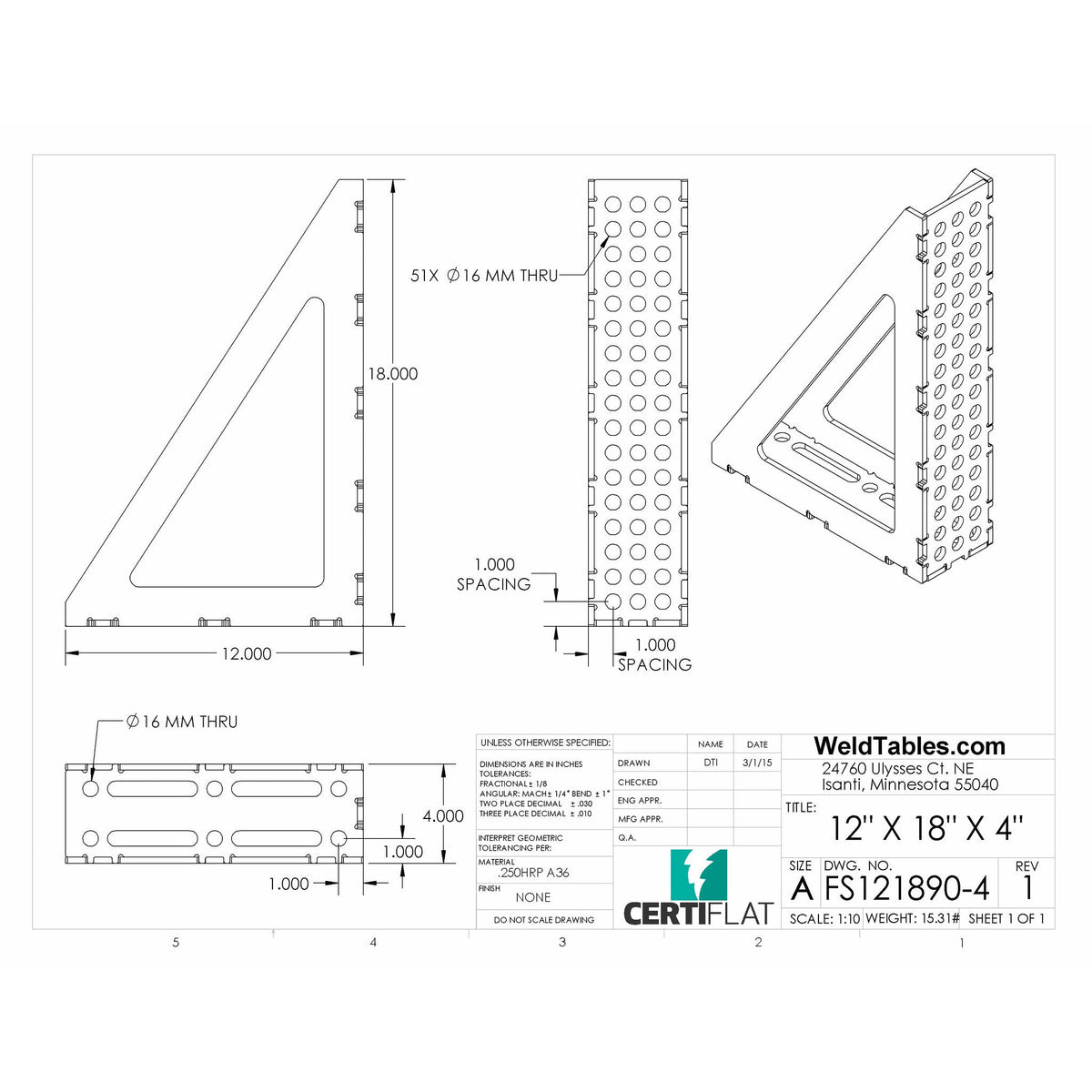 FS121890-4 12&quot;X18&quot;X4&quot;W  90 Deg. FabSquare U-Weld Kit